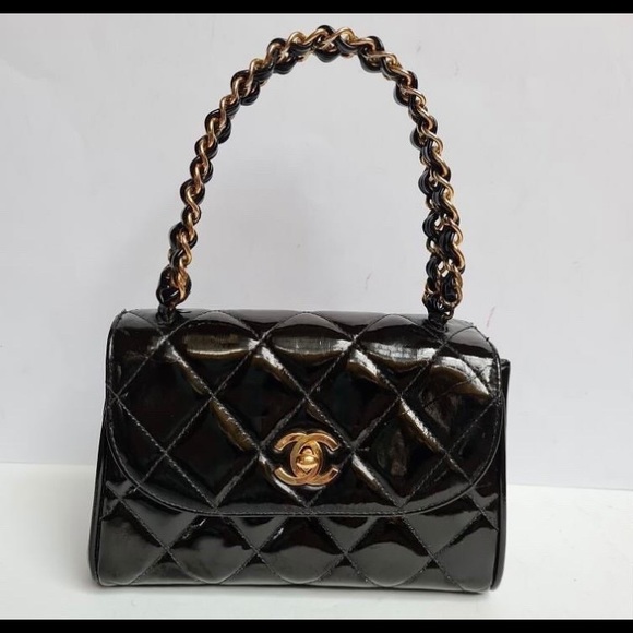 🛑SOLD🛑 VERY RARE VINTAGE CHANEL MINI BAG WITH TOP HANDLE - Picture 4 of 14